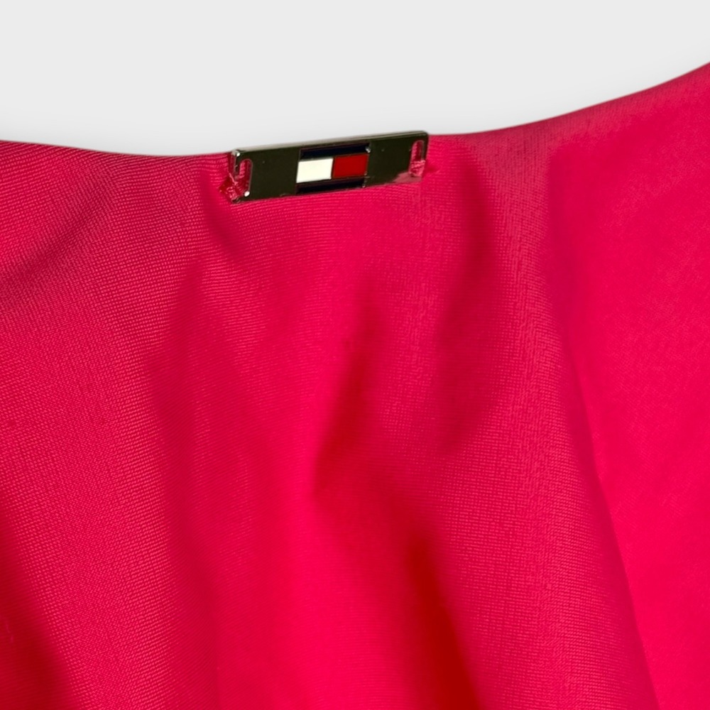 Tommy Hilfiger Flutter Ruffle One Piece Swimsuit Hot Pink Bathing Suit Size 8 - Picture 4 of 10